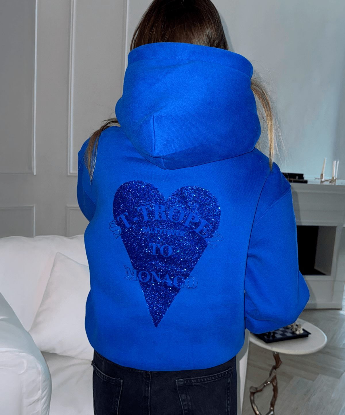HOODIE BLEU ROYAL GLITTER - ESSORY