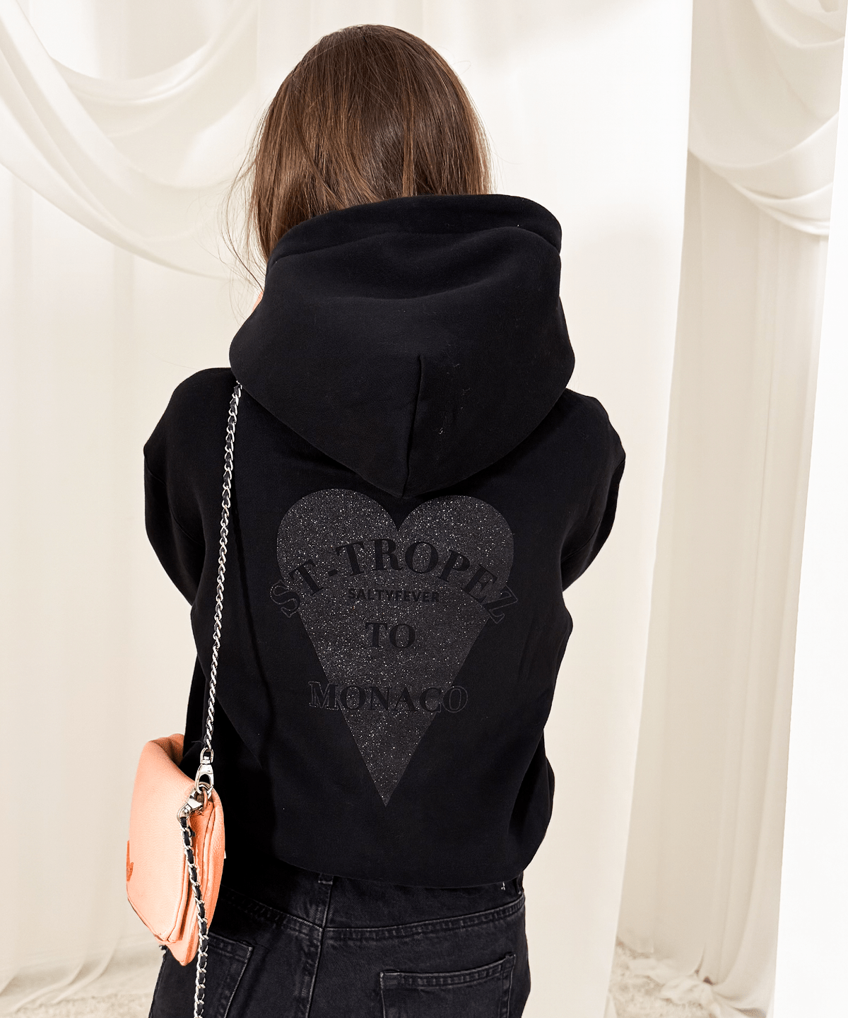 HOODIE GLITTER BLACK - ESSORY